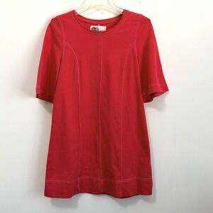 Free People Beach Panel Seam T Shirt Dress S Hot Berry Short Sleeve Heavy FLAW